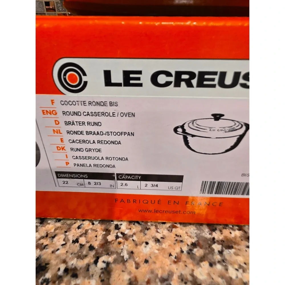 Le Creuset 2.75 Qt Round Dutch Oven Oyster Grey Enameled Cast Iron 22cm Cocotte